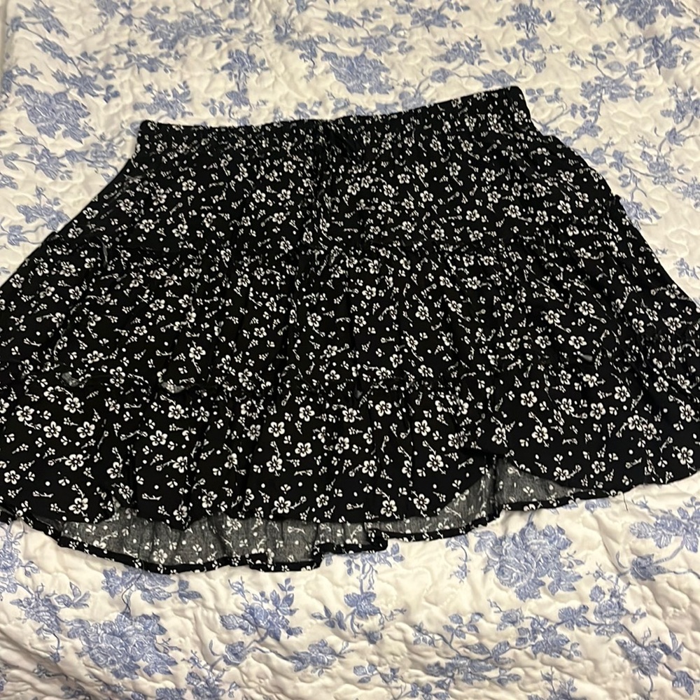 Black and white flower skirt